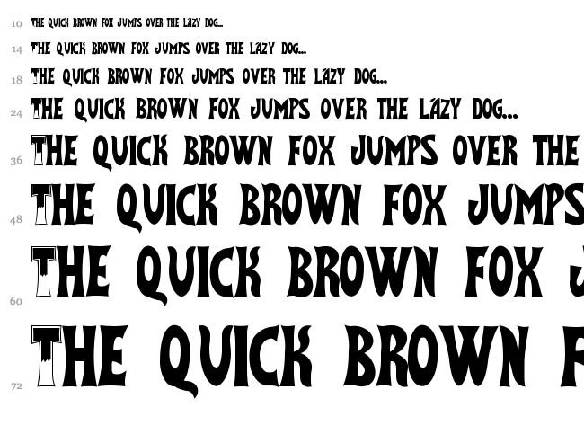 Flash Gordon font waterfall